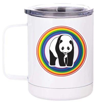 Panda Rainbow 12 oz Stainless Steel Tumbler Cup