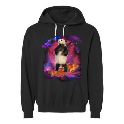 Panda Surfing Bacon In Space Garment-Dyed Fleece Hoodie