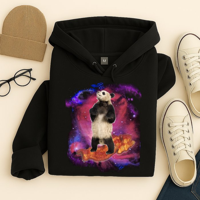 Panda Surfing Bacon In Space Hoodie