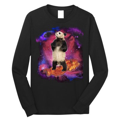 Panda Surfing Bacon In Space Long Sleeve Shirt