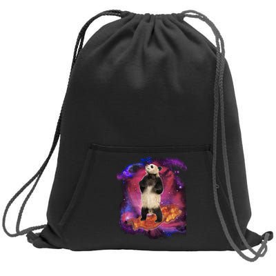 Panda Surfing Bacon In Space Sweatshirt Cinch Pack Bag