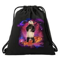 Panda Surfing Bacon In Space Drawstring Bag
