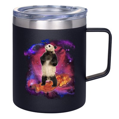Panda Surfing Bacon In Space 12oz Stainless Steel Coffee Mug
