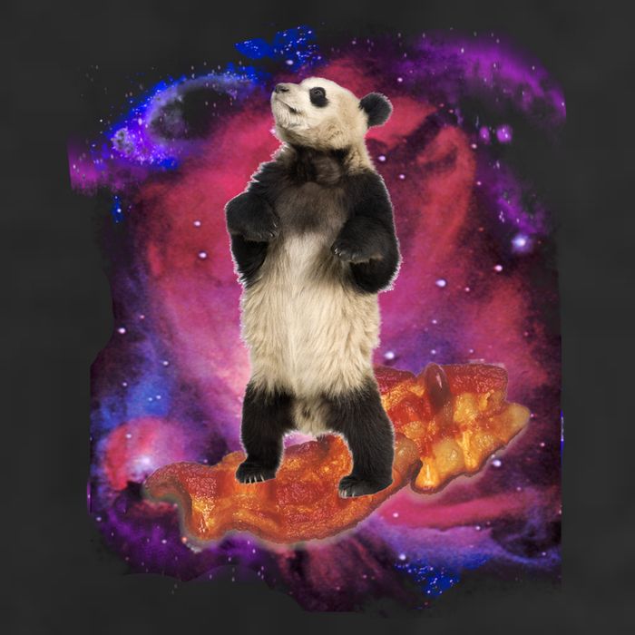 Panda Surfing Bacon In Space 12oz Stainless Steel Coffee Mug