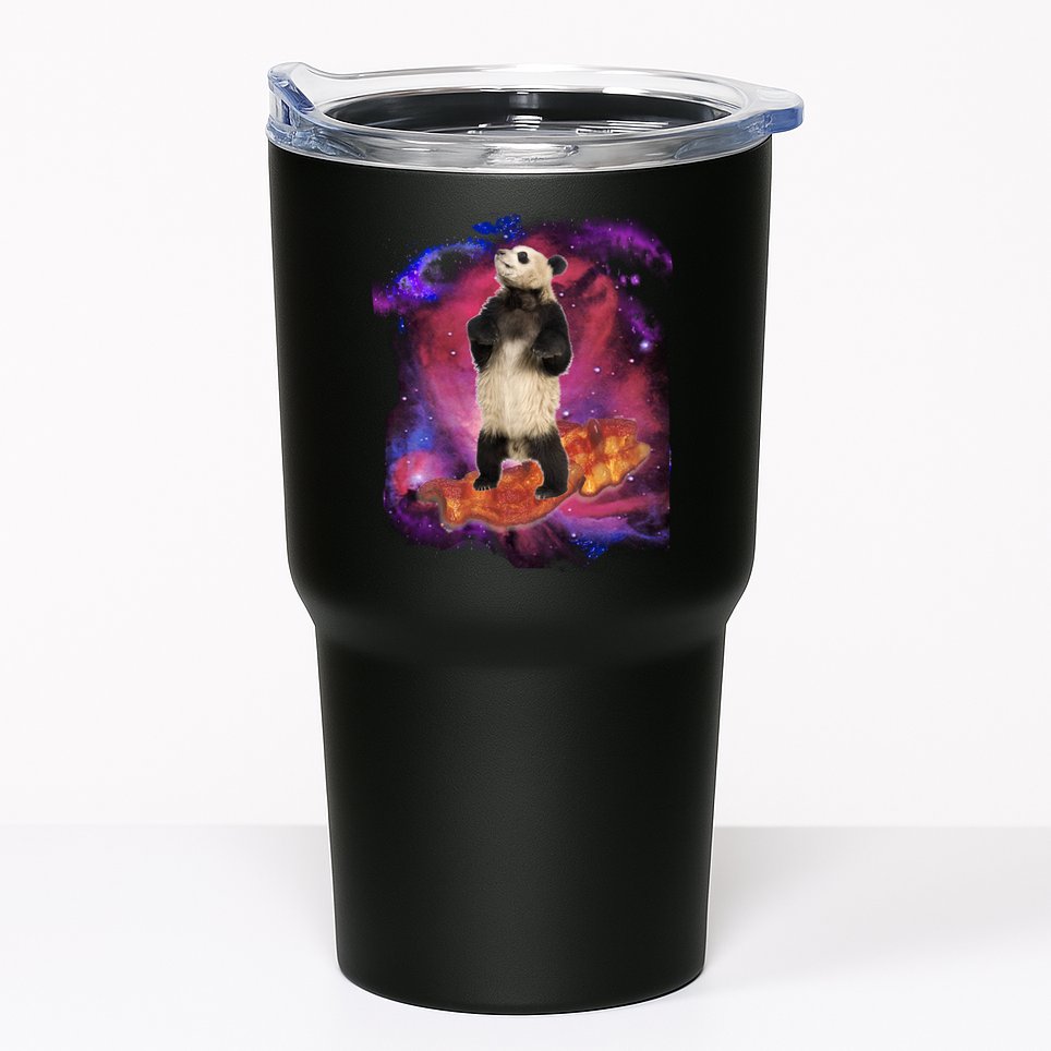 Panda Surfing Bacon In Space Tumbler