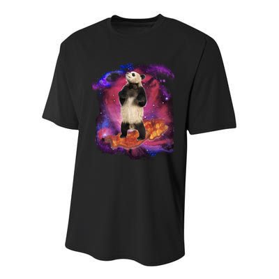 Panda Surfing Bacon In Space Youth Performance Sprint T-Shirt