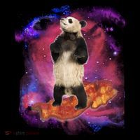 Panda Surfing Bacon In Space Poster