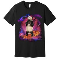 Panda Surfing Bacon In Space Premium T-Shirt