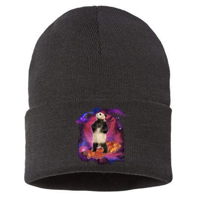 Panda Surfing Bacon In Space Sustainable Knit Beanie
