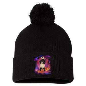 Panda Surfing Bacon In Space Pom Pom 12in Knit Beanie