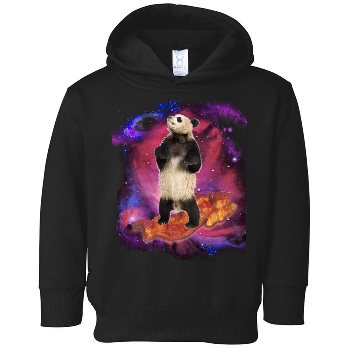 Panda Surfing Bacon In Space Toddler Hoodie