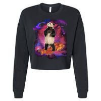 Panda Surfing Bacon In Space Cropped Pullover Crew