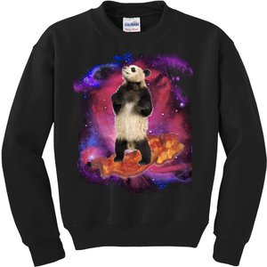 Panda Surfing Bacon In Space Kids Sweatshirt