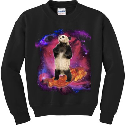 Panda Surfing Bacon In Space Kids Sweatshirt