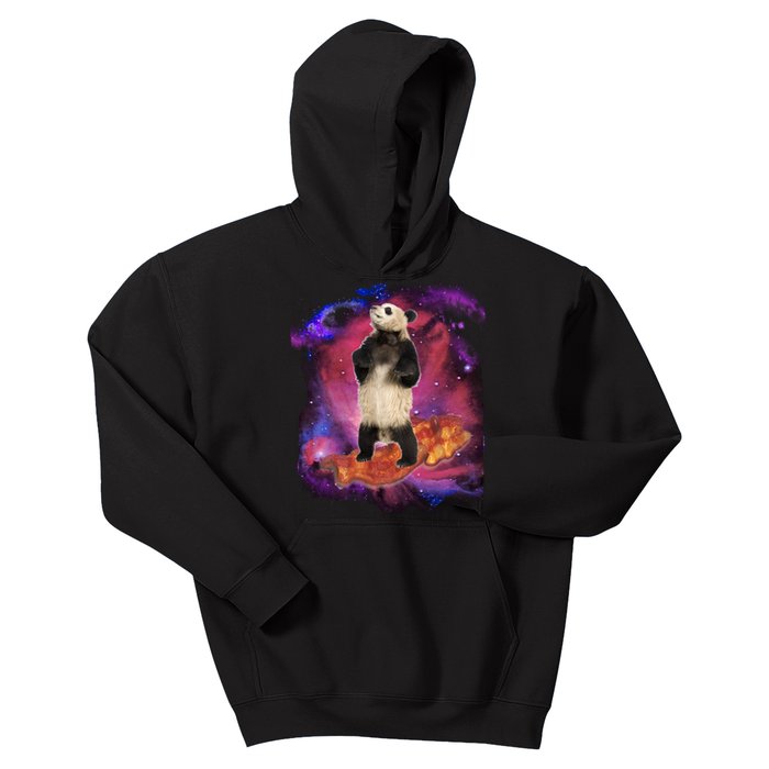 Panda Surfing Bacon In Space Kids Hoodie