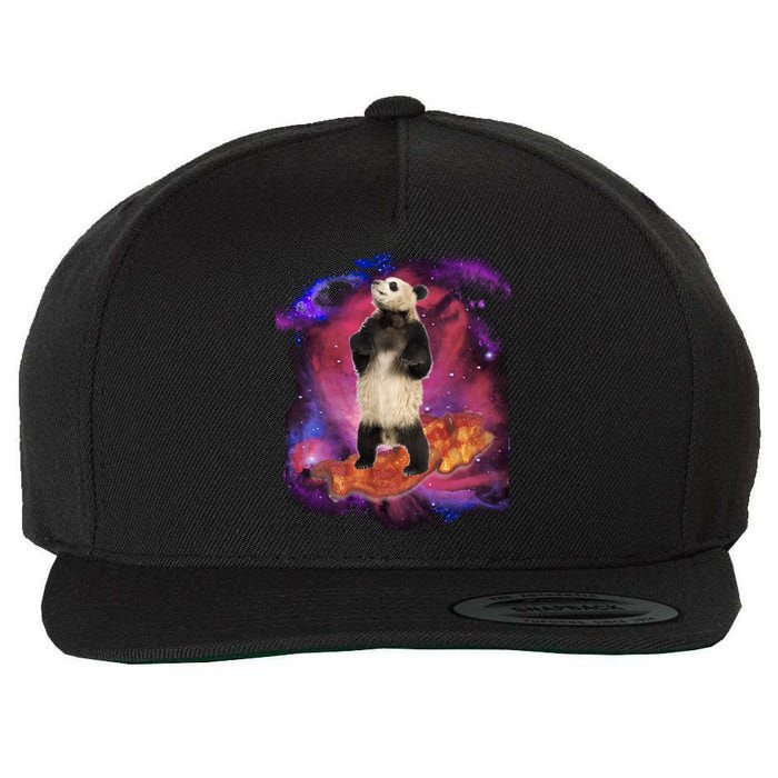 Panda Surfing Bacon In Space Wool Snapback Cap