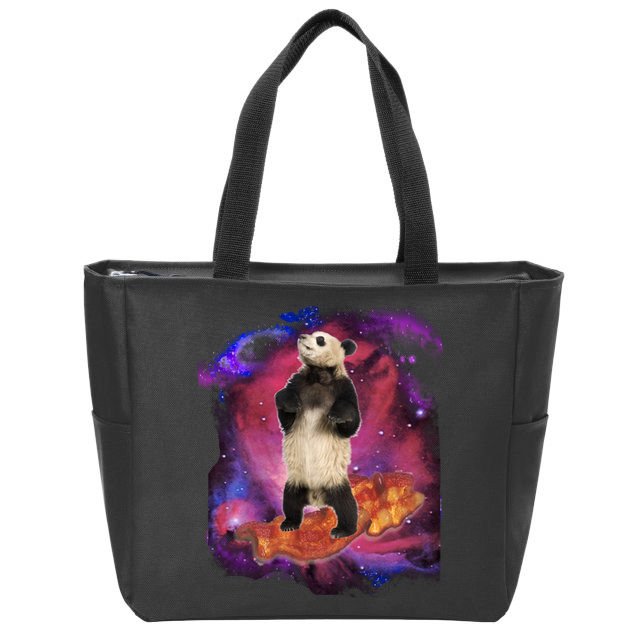Panda Surfing Bacon In Space Zip Tote Bag