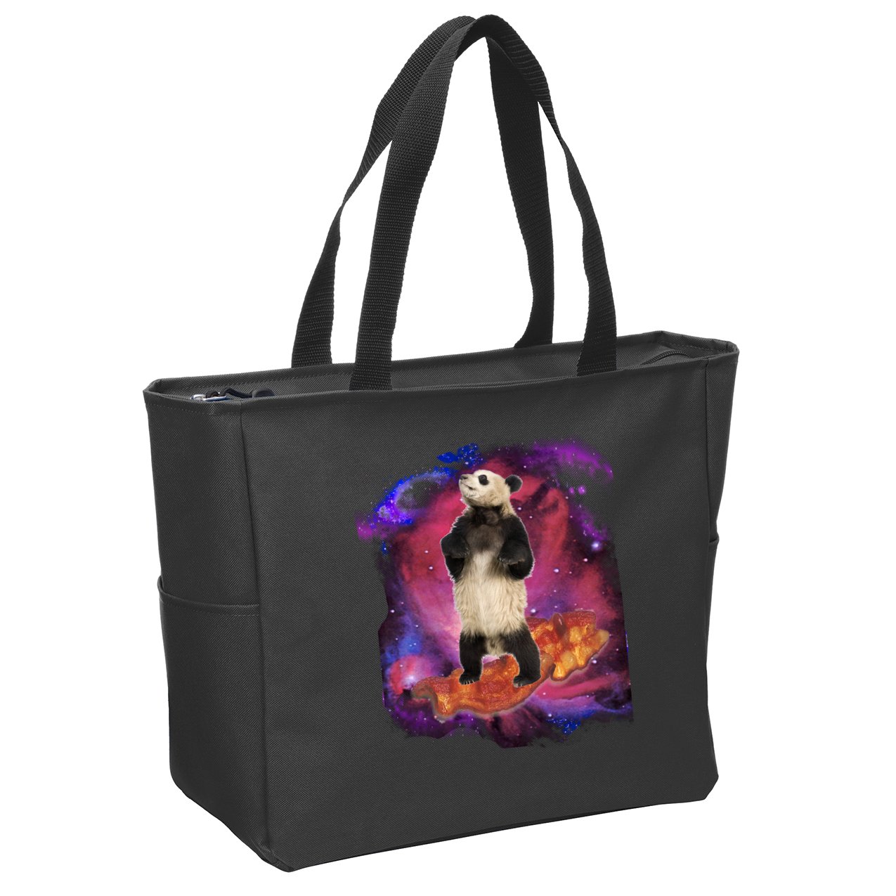 Panda Surfing Bacon In Space Zip Tote Bag