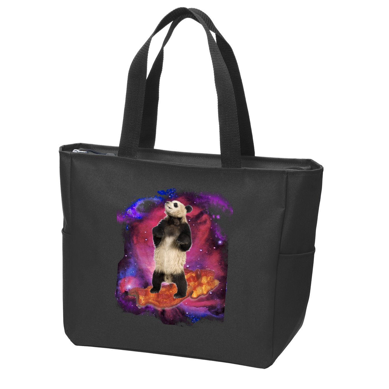 Panda Surfing Bacon In Space Zip Tote Bag