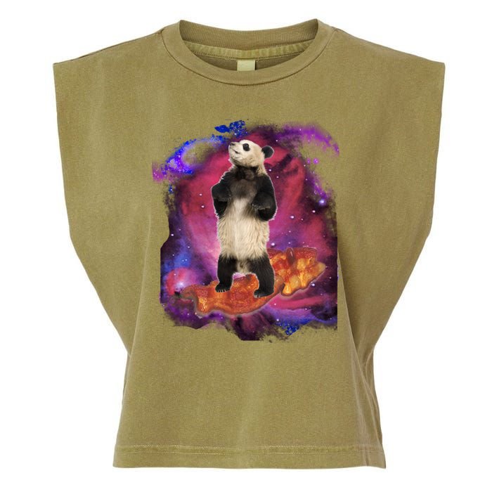 Panda Surfing Bacon In Space Garment-Dyed Women's Muscle Tee