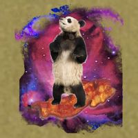 Panda Surfing Bacon In Space Garment-Dyed Women's Muscle Tee