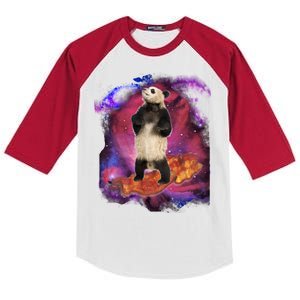 Panda Surfing Bacon In Space Kids Colorblock Raglan Jersey