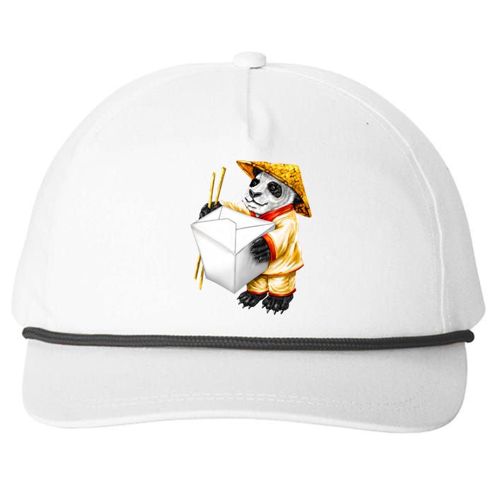 Panda Takeout Snapback Five-Panel Rope Hat