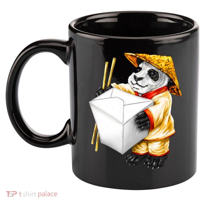Panda Takeout 11oz C Handle Ceramic Mug