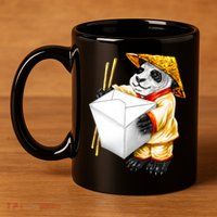 Panda Takeout 11oz C Handle Ceramic Mug