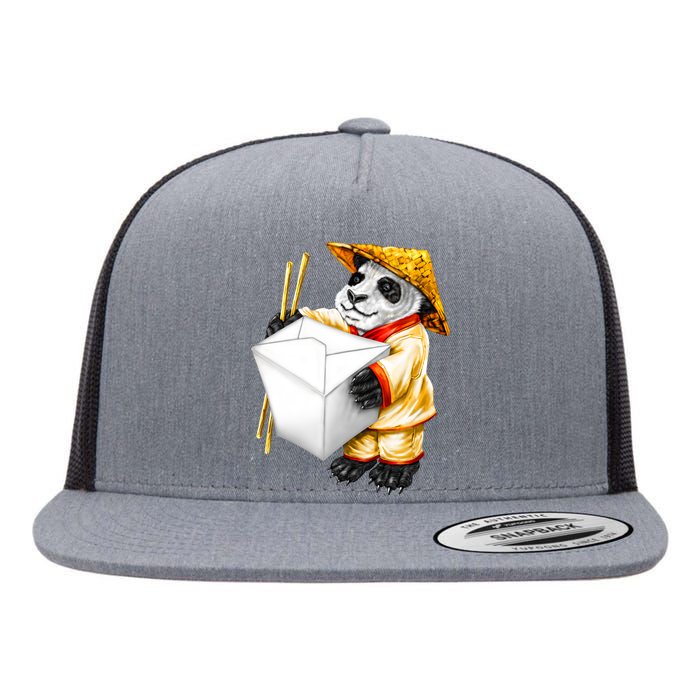 Panda Takeout Flat Bill Trucker Hat