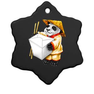 Panda Takeout Ceramic Star Ornament