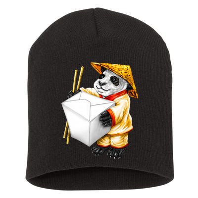 Panda Takeout Short Acrylic Beanie