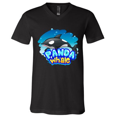 Panda Whale V-Neck T-Shirt