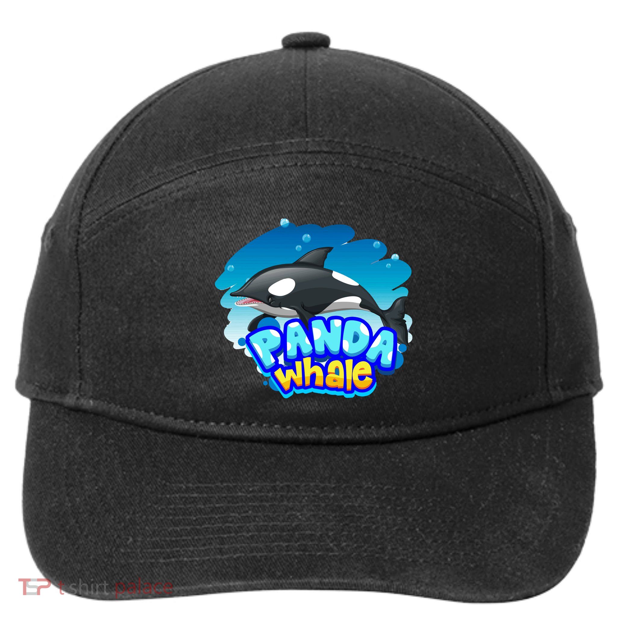 Panda Whale 7-Panel Snapback Hat