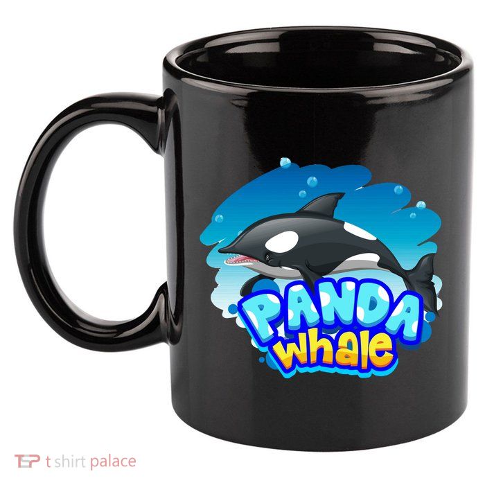 Panda Whale 11oz C Handle Ceramic Mug