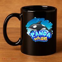 Panda Whale 11oz C Handle Ceramic Mug