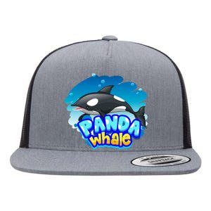 Panda Whale Flat Bill Trucker Hat