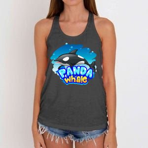 Panda Whale Women's Knotted Racerback Tank