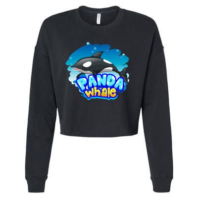 Panda Whale Cropped Pullover Crew