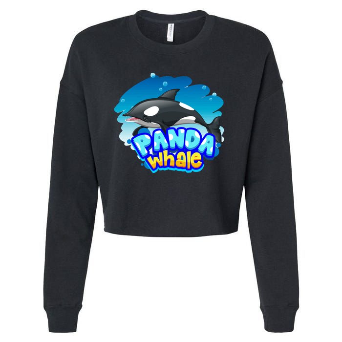 Panda Whale Cropped Pullover Crew