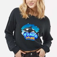 Panda Whale Cropped Pullover Crew