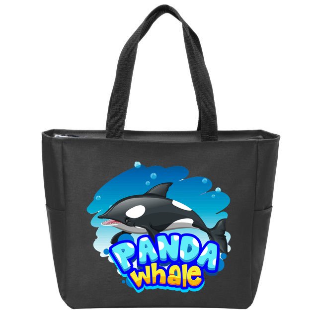 Panda Whale Zip Tote Bag