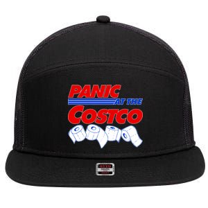 Panic At The Costco Toilet Paper Virus Pandemic 7 Panel Mesh Trucker Snapback Hat