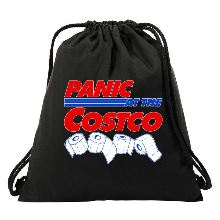 Panic At The Costco Toilet Paper Virus Pandemic Drawstring Bag