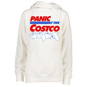 Panic At The Costco Toilet Paper Virus Pandemic Womens Funnel Neck Pullover Hood