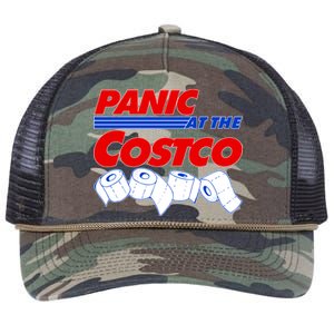 Panic At The Costco Toilet Paper Virus Pandemic Retro Rope Trucker Hat Cap