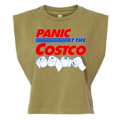 Panic At The Costco Toilet Paper Virus Pandemic Garment-Dyed Women's Muscle Tee