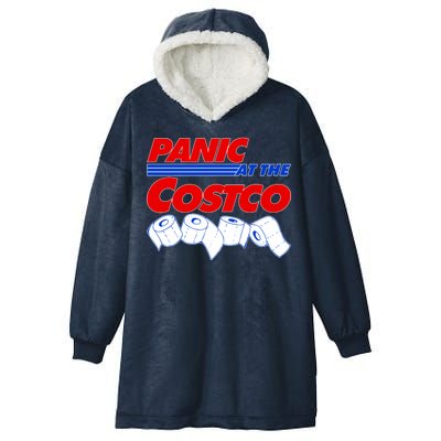 Panic At The Costco Toilet Paper Virus Pandemic Hooded Wearable Blanket