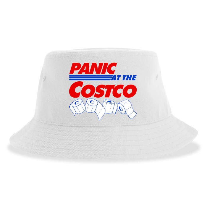 Panic At The Costco Toilet Paper Virus Pandemic Sustainable Bucket Hat