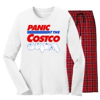 Panic At The Costco Toilet Paper Virus Pandemic Women's Long Sleeve Flannel Pajama Set 